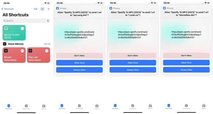 Download Spotify Music to MP3 via Shortcuts
