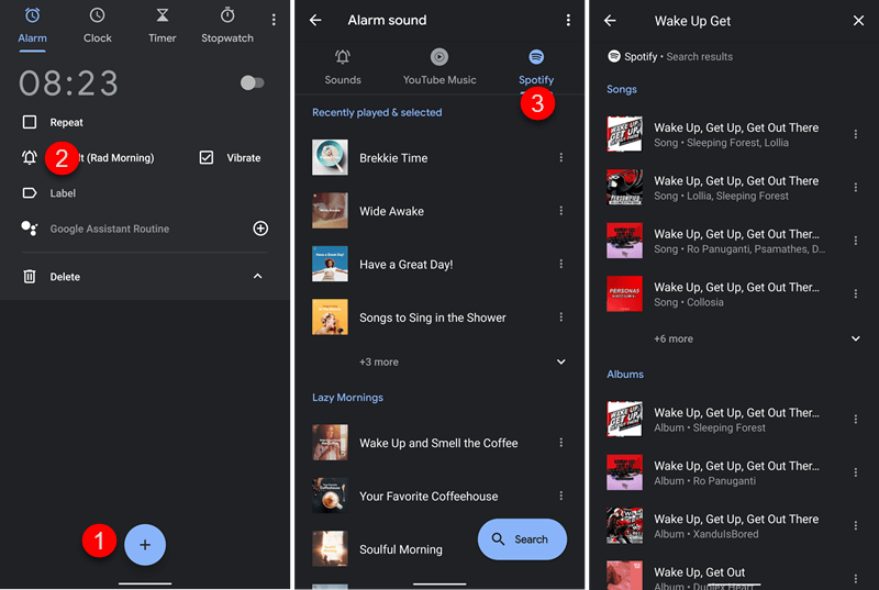 Set Spotify as Alarm Google Clock