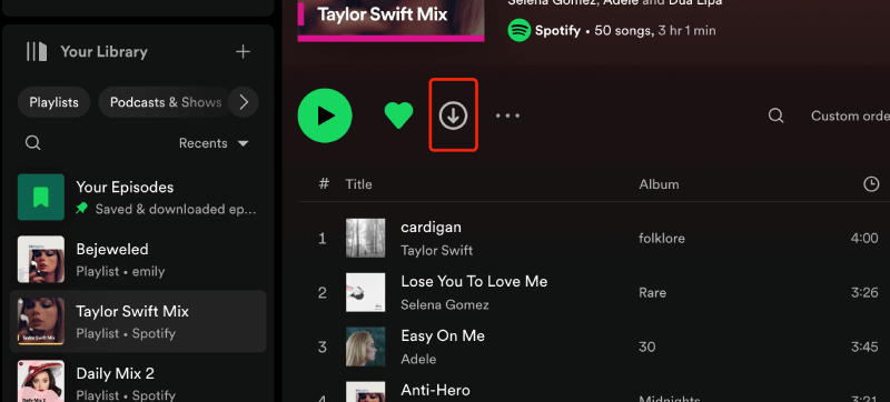 Download Spotify Music via Spotify App