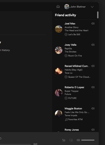 Spotify Friend Activity