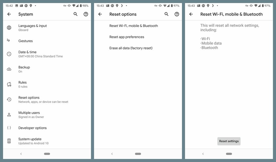 Reset Network on Android