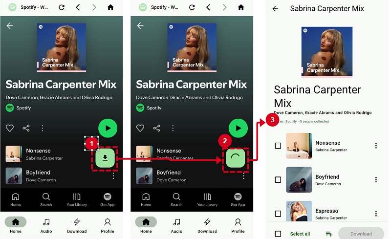 Rip Spotify Music on Android via TuneFab Spotify Pro
