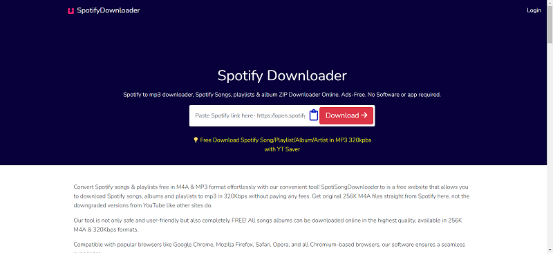 SpotiSongDownloader Interface