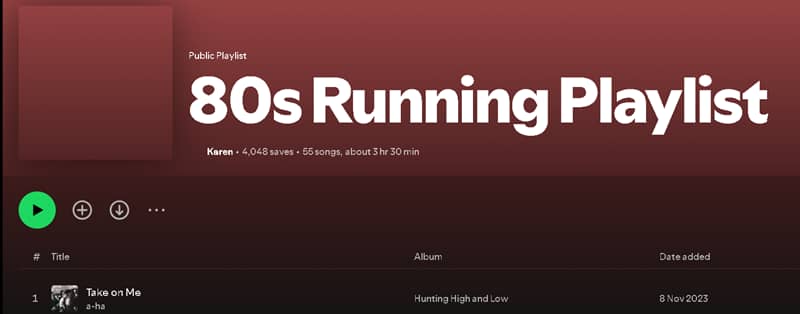 80S Running Playlist