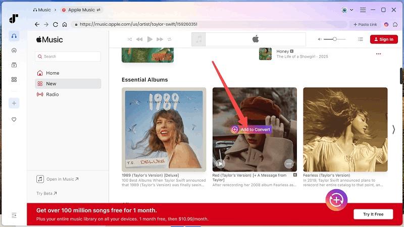 Drag Music to Conversion List