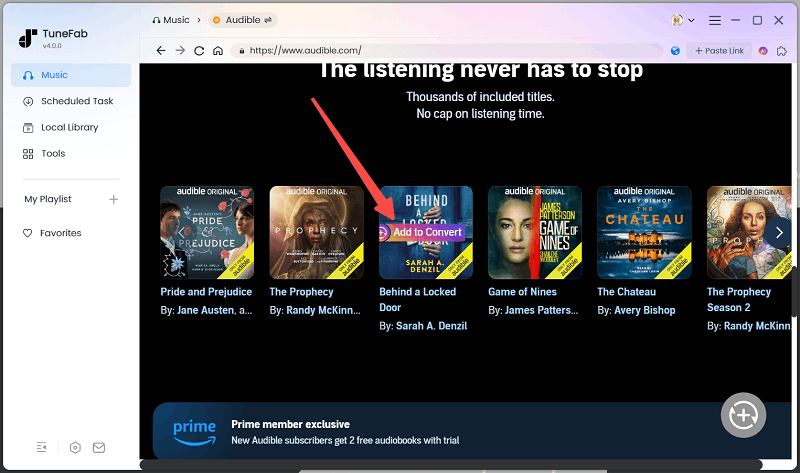 Add Audible Book to Convert
