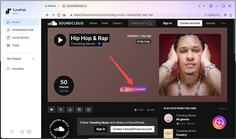 Add SoundCloud Music to Download