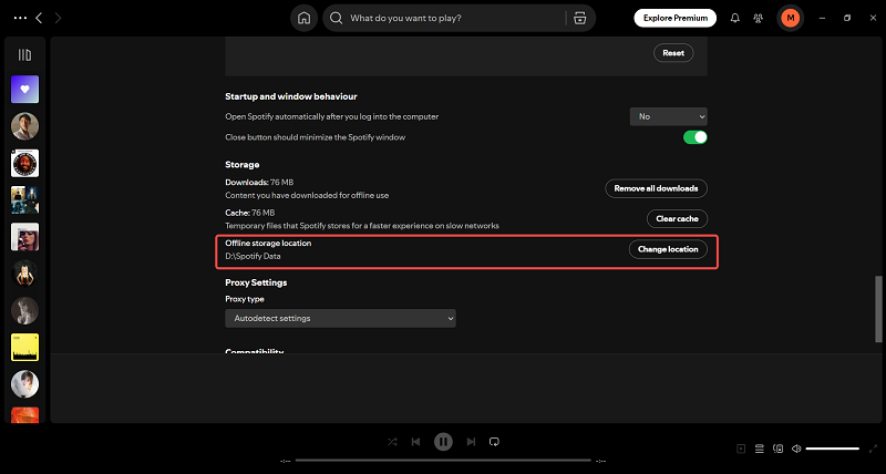 컴퓨터에서 Spotify 다운로드 위치 변경