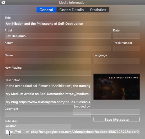 Copy the Location on VLC on Mac