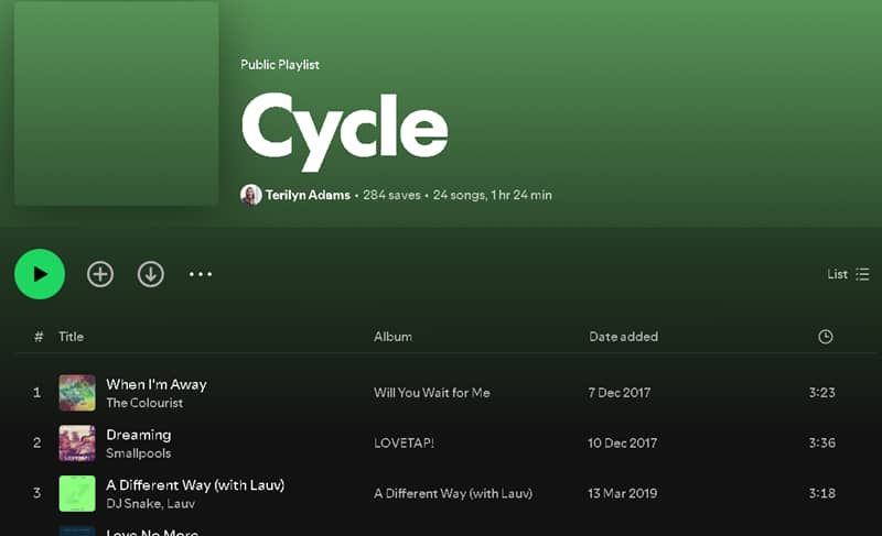 Cycle Playlist Spotify