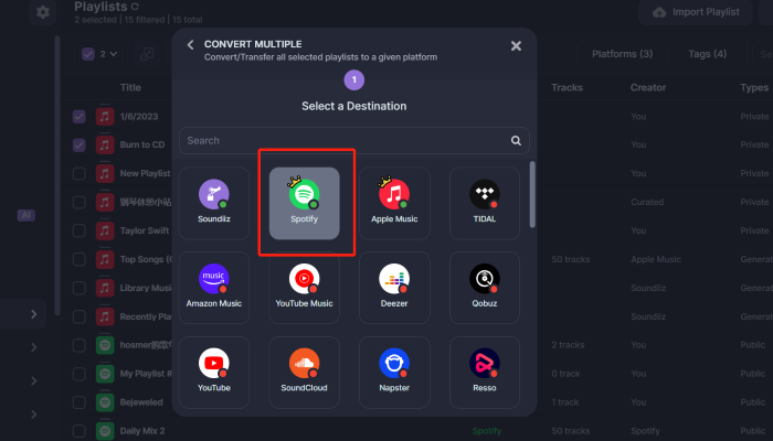 Transfer Apple Music to Spotify