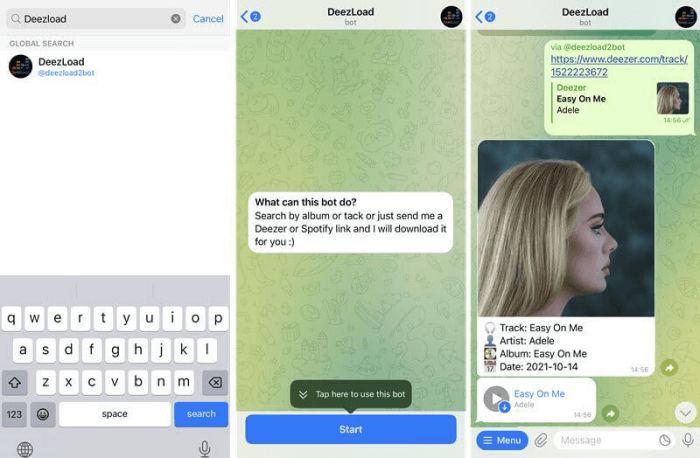 Bot de música Deezer: Deezer para MP3