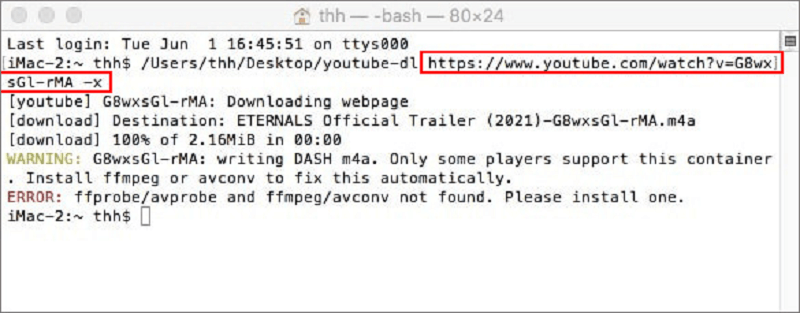 Enter Link YouTube dl