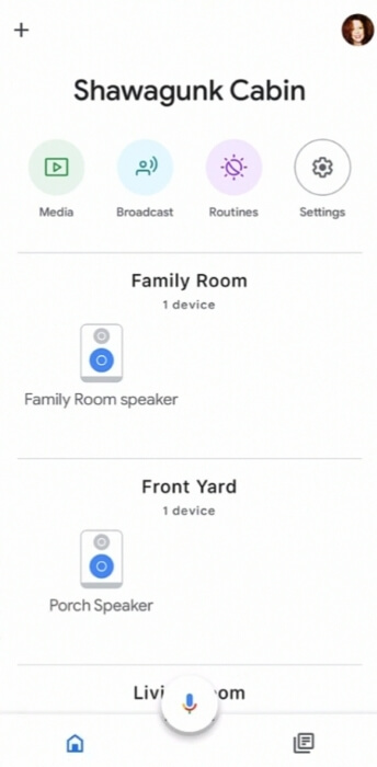 Google Home Main Page