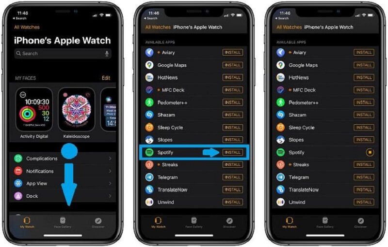 Install Spotify on Apple Watch from iPhone