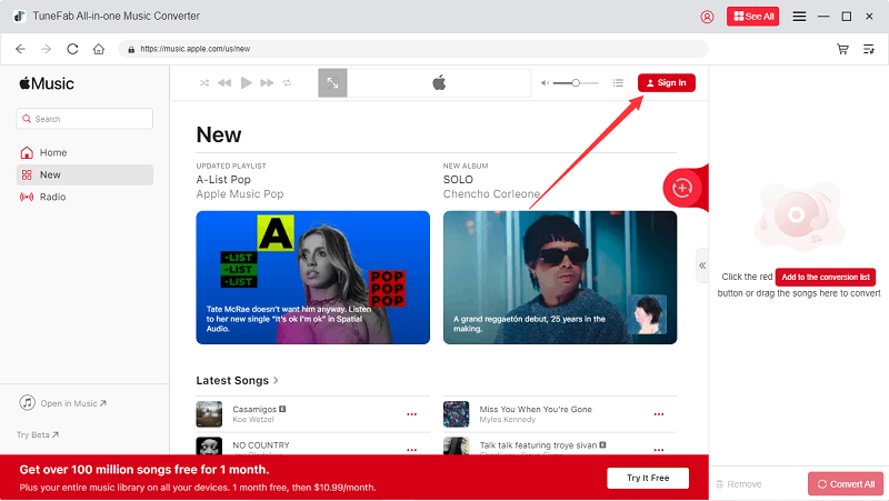Apple Music에 로그인하세요