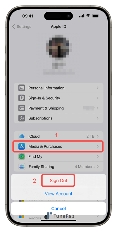 Sign Out of Media And Purchases