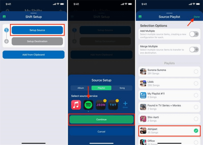 SongShift Transfer Apple Music to Spotify
