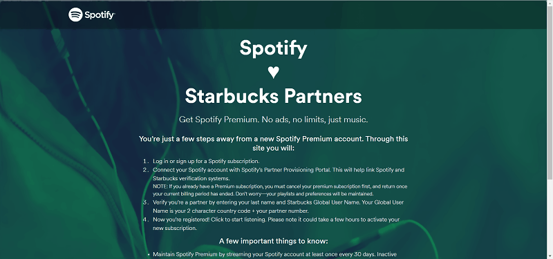 Obtén Spotify Premium gratis si eres empleado de Starbucks