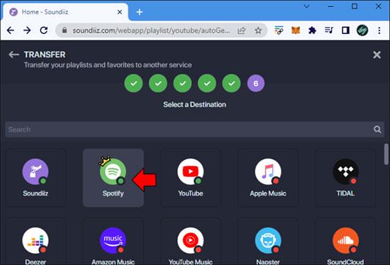 Transfer Deezer to Spotify via Soundiiz