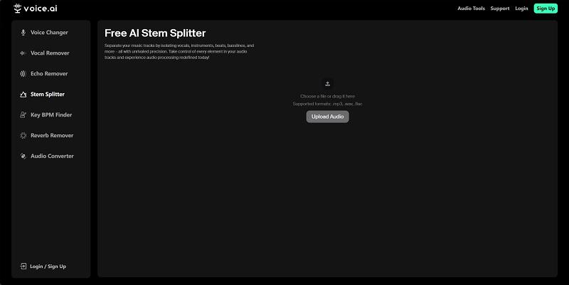 Voice.ai Free AI Stem Splitter