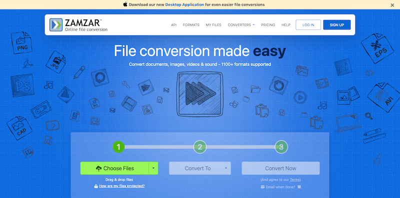 Zamzar Interface for Conversion