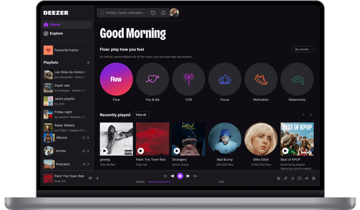 Deezer Desktop Interface