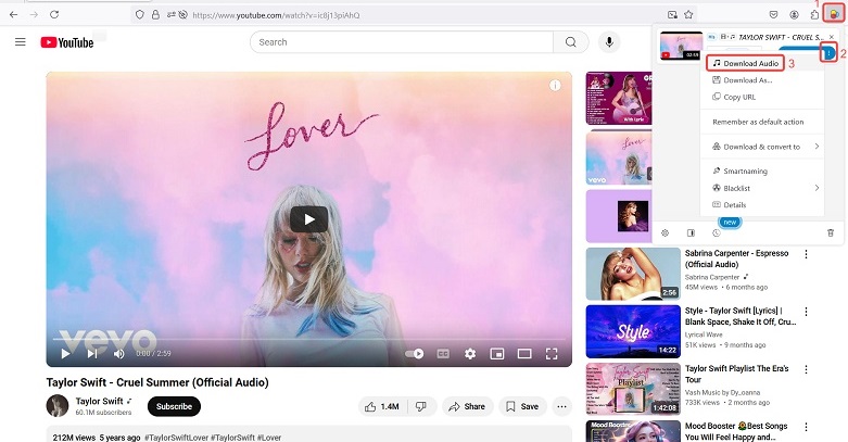 Download YouTube Audio with Video DownloadHelper