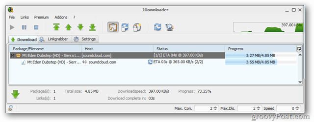 JDownloader Interface