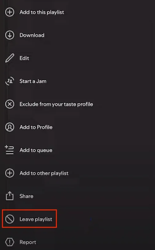 How to Leave A Spotify Collaborative Playlist
