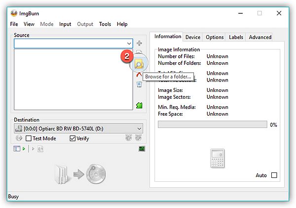 Add Folder to ImgBurn