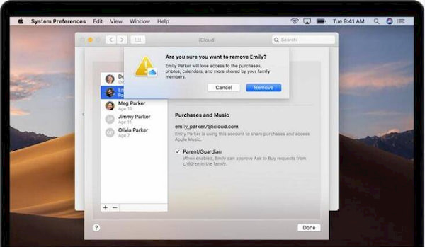Disable Family Sharing on Mac