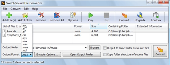 Switch Sound File FLAC Converter