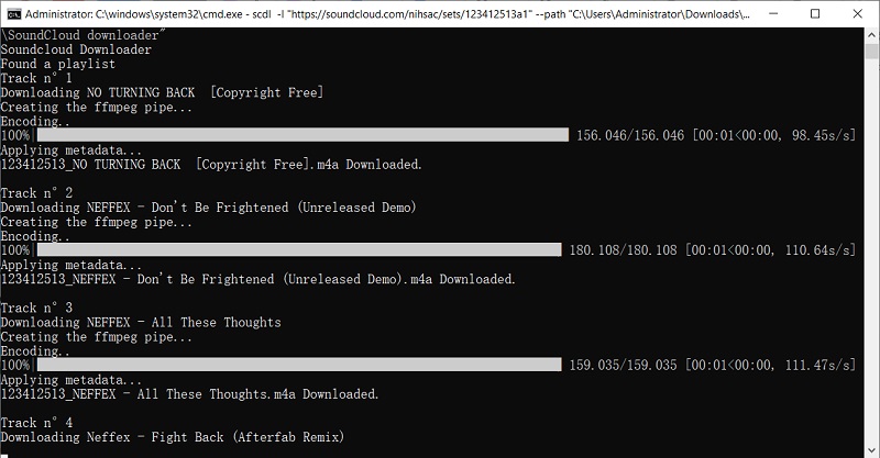 Download SoundCloud Playlist with scdl