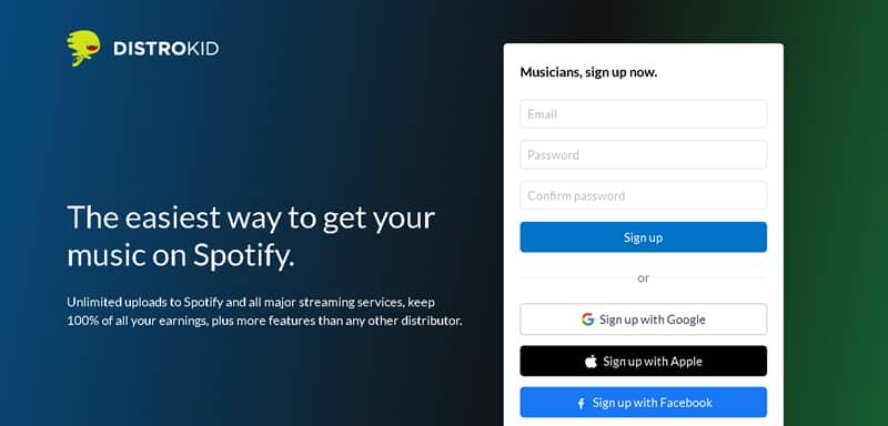 Sign in to DistroKid