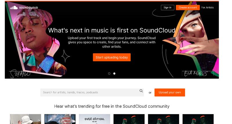 SoundCloud Homepage