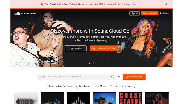 SoundCloud Website