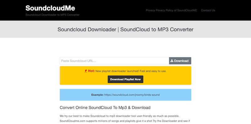 SoundcloudMe Homepage