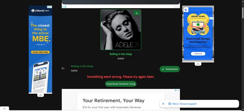 SpotiDownloader non riesce a scaricare la canzone