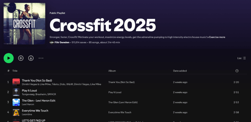 The Crossfit2025 Playlist
