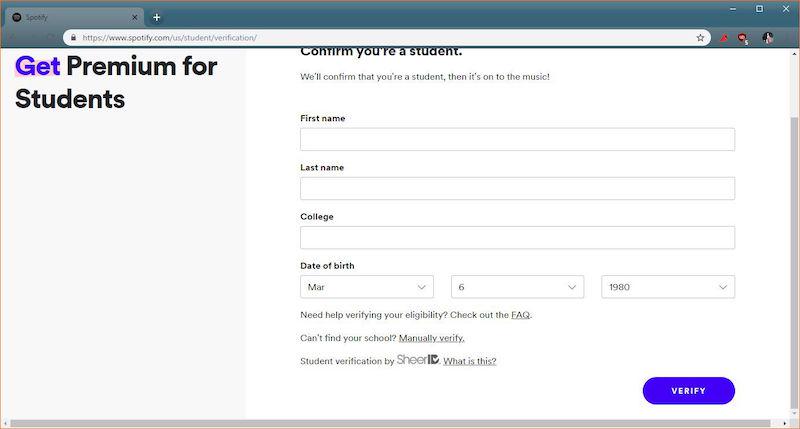 Verify Student Status to Activate Spotify Premium Student Plan