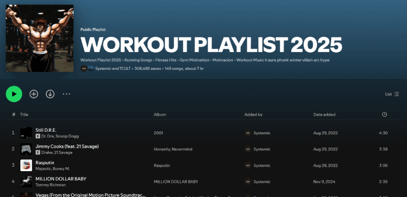 The WORKOUTPLAYLIST 2025 Playlist