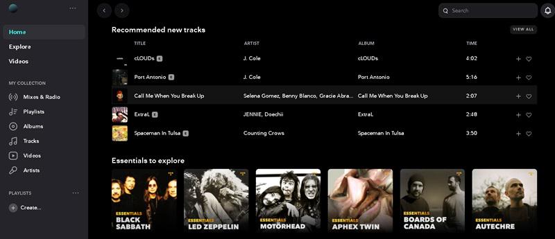 Tidal Web Player