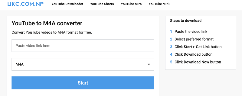 UKC YouTube to M4A Converter