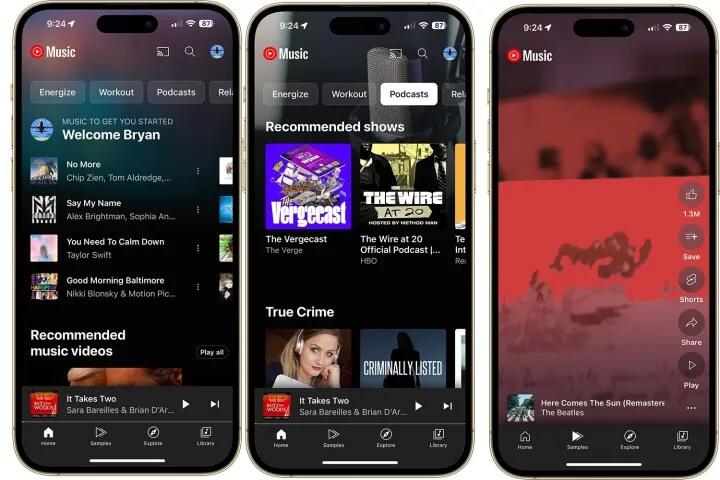 YouTube Music App Interface