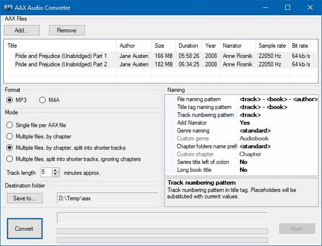 AAX Audio Converter Interface