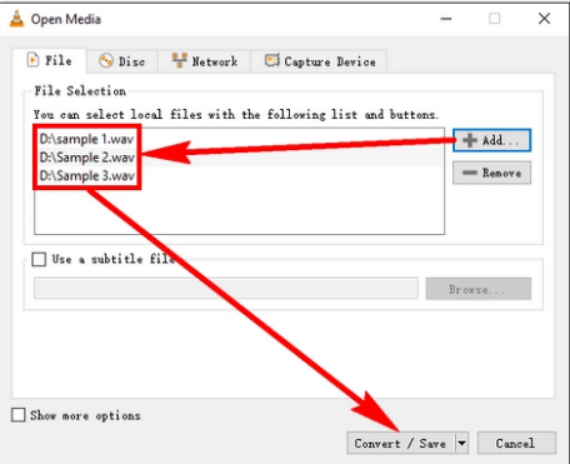 Add WAV Files For Conversion