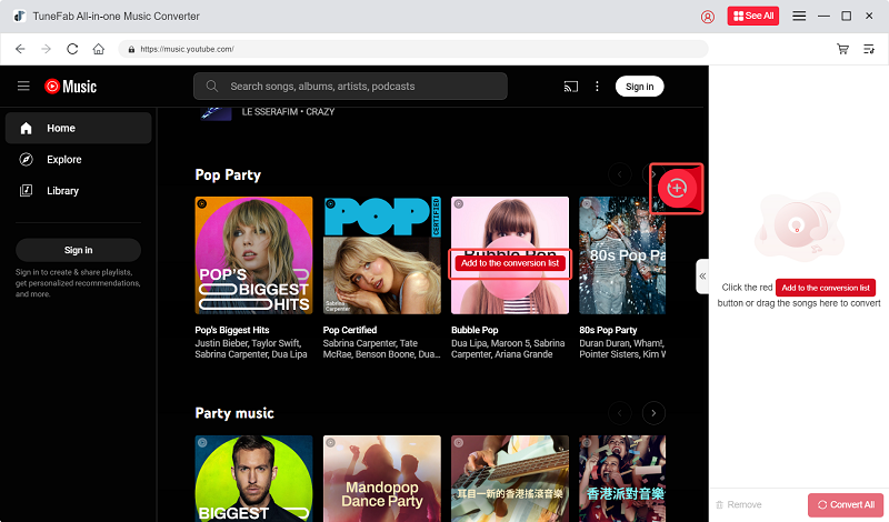 Add YouTube Music to Convert