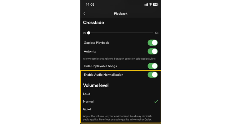 Adjust Spotify Volume Level on Mobile App