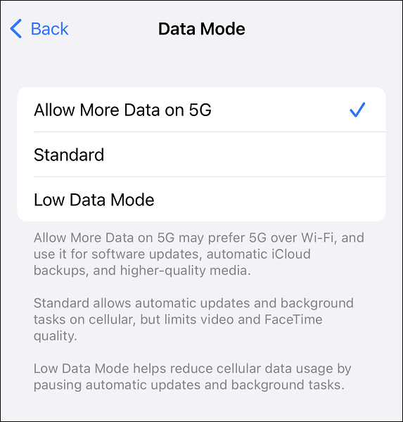 Allow More Data on 5G